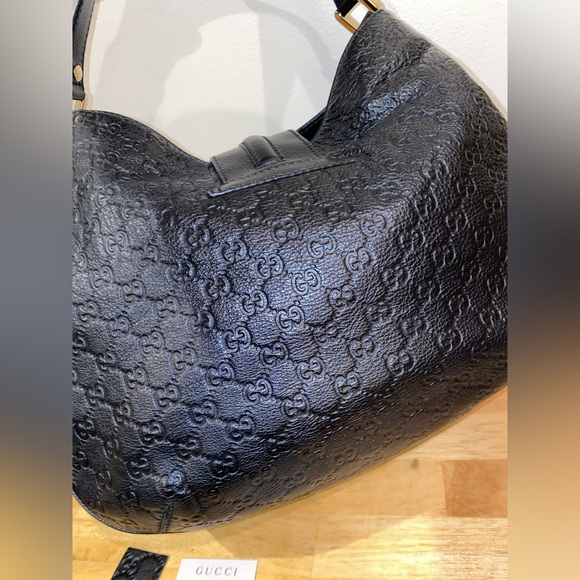 Gucci Black Leather Guccissma Hobo Bag - Picture 2 of 16
